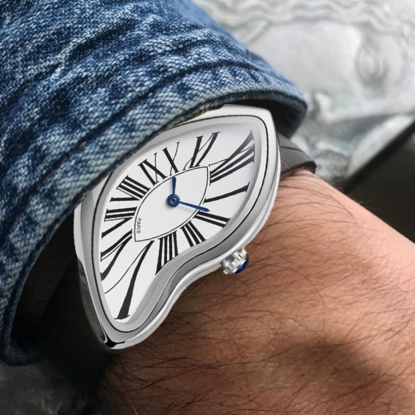 Surrealist Art Melting Clock W - Leather Watch Band Men review and price