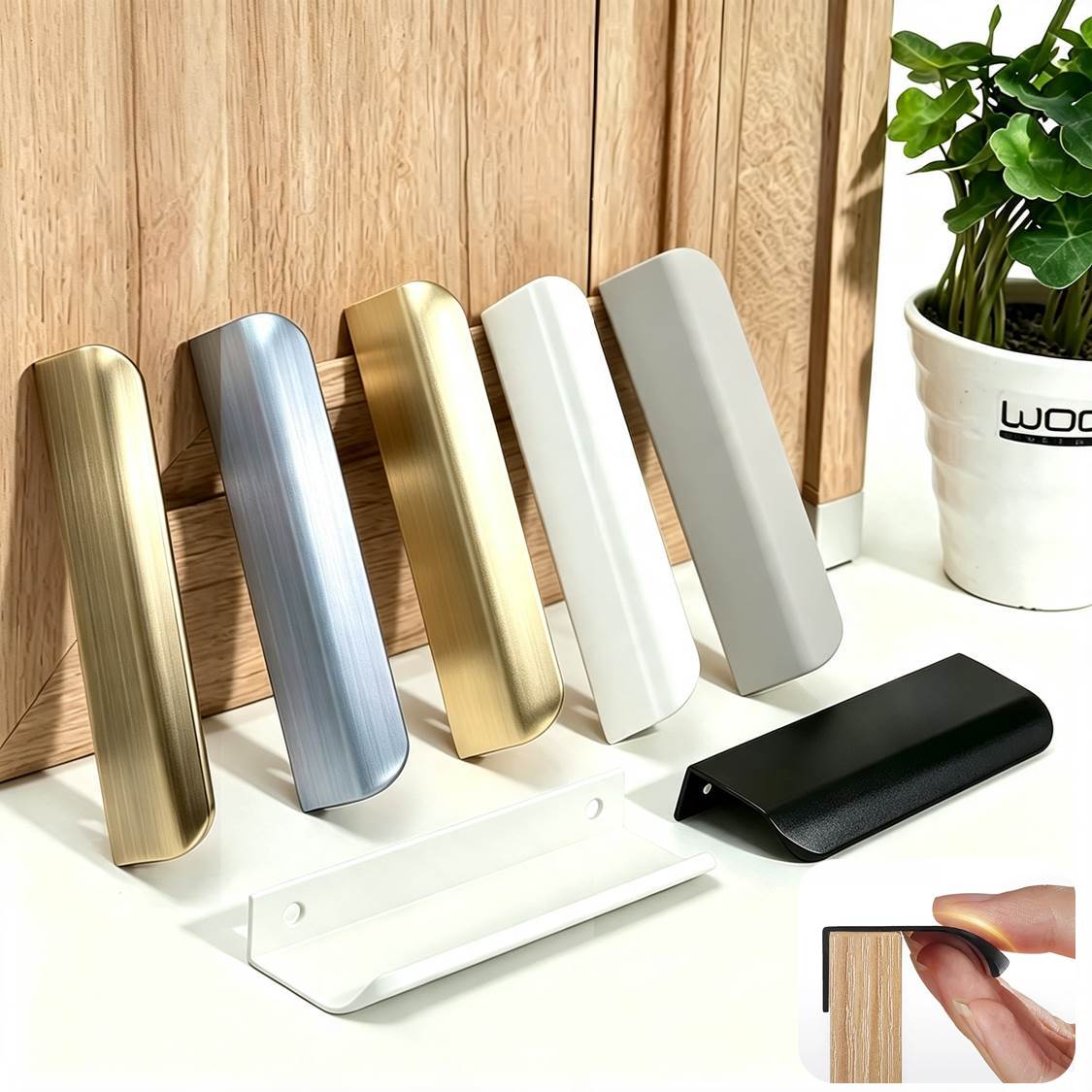 Hidden Aluminum Cabinet Pulls  - Curved Spring Bar review and price